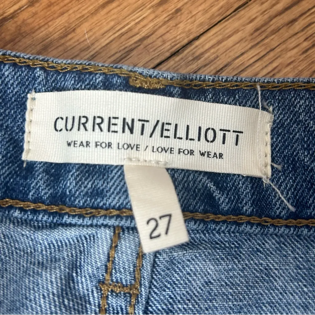 Current/Elliott The Boyfriend Straight Leg High Rise Stormy Denim Jeans Size 27 - Image 6