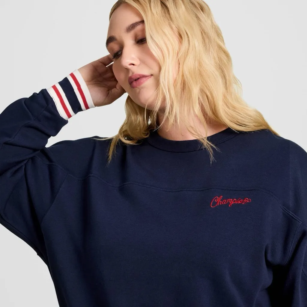 Champion Navy and Red Crewneck 2XL - Image 3