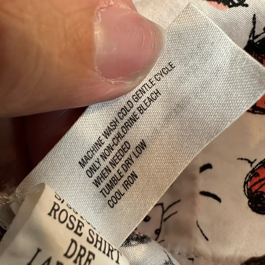 GAP Rose & White Ladybug Button-Up Tee Shirt Dress Cotton Size XS Cottagecore - Image 15