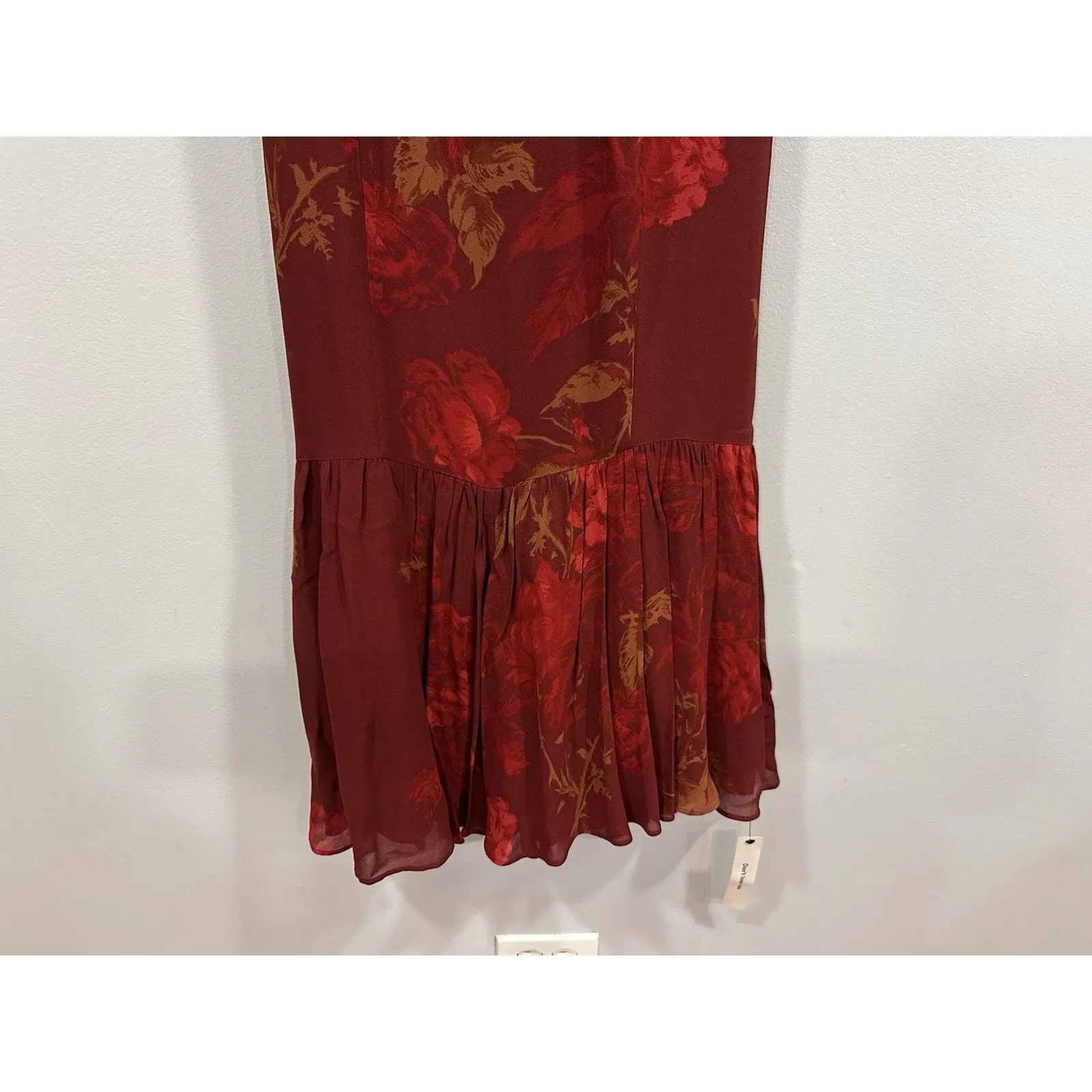 Reformation Irisa in Barcelona Border Red Floral Flounce Sz 6 NEW - Image 3