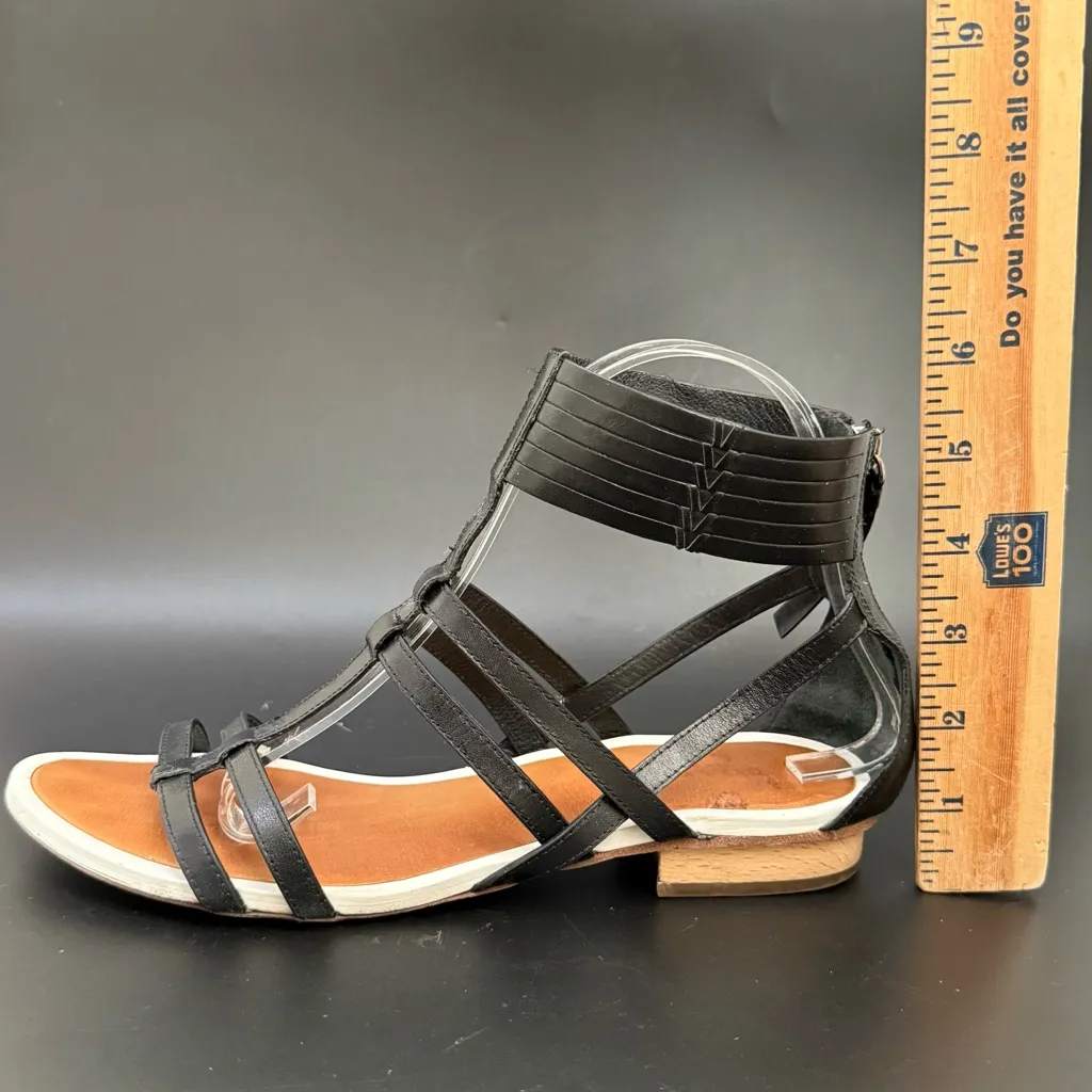 Authentic COACH Nillie  Black Leather Gladiator Sandals Flats Women’s Size 8B - Image 9