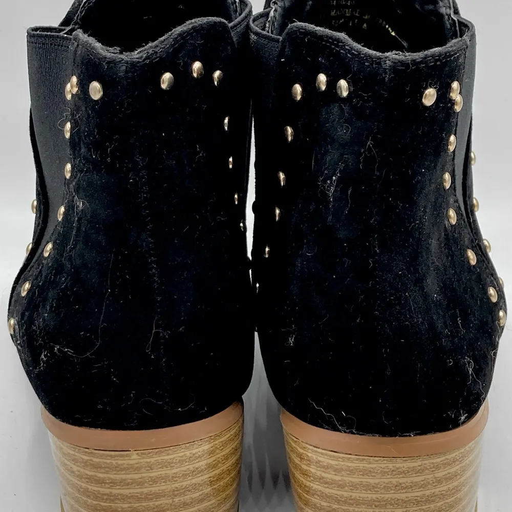 Seven 7 Black Suede Gold Studded "PIXIE BOOT" size 10 booties - Image 6