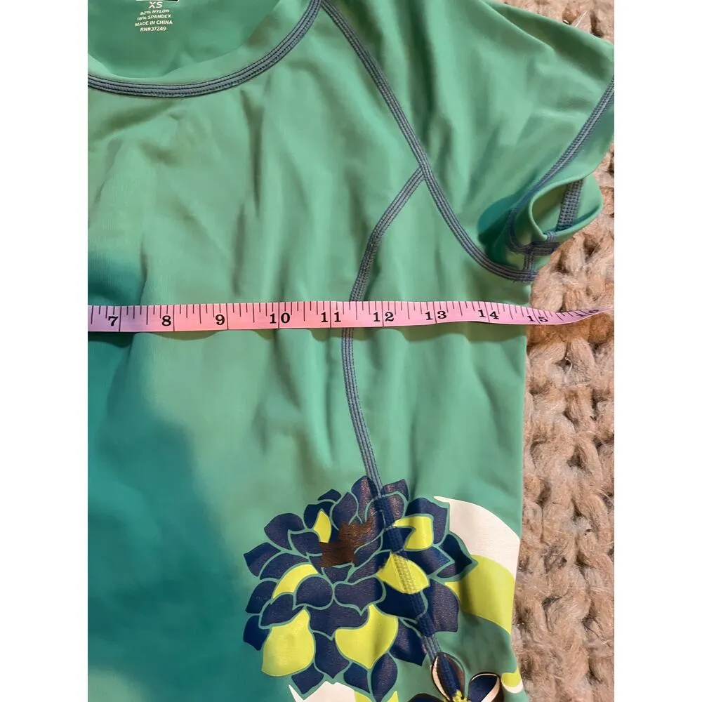 REI swim cover up rash guard green/blue size xs Blue - Image 3