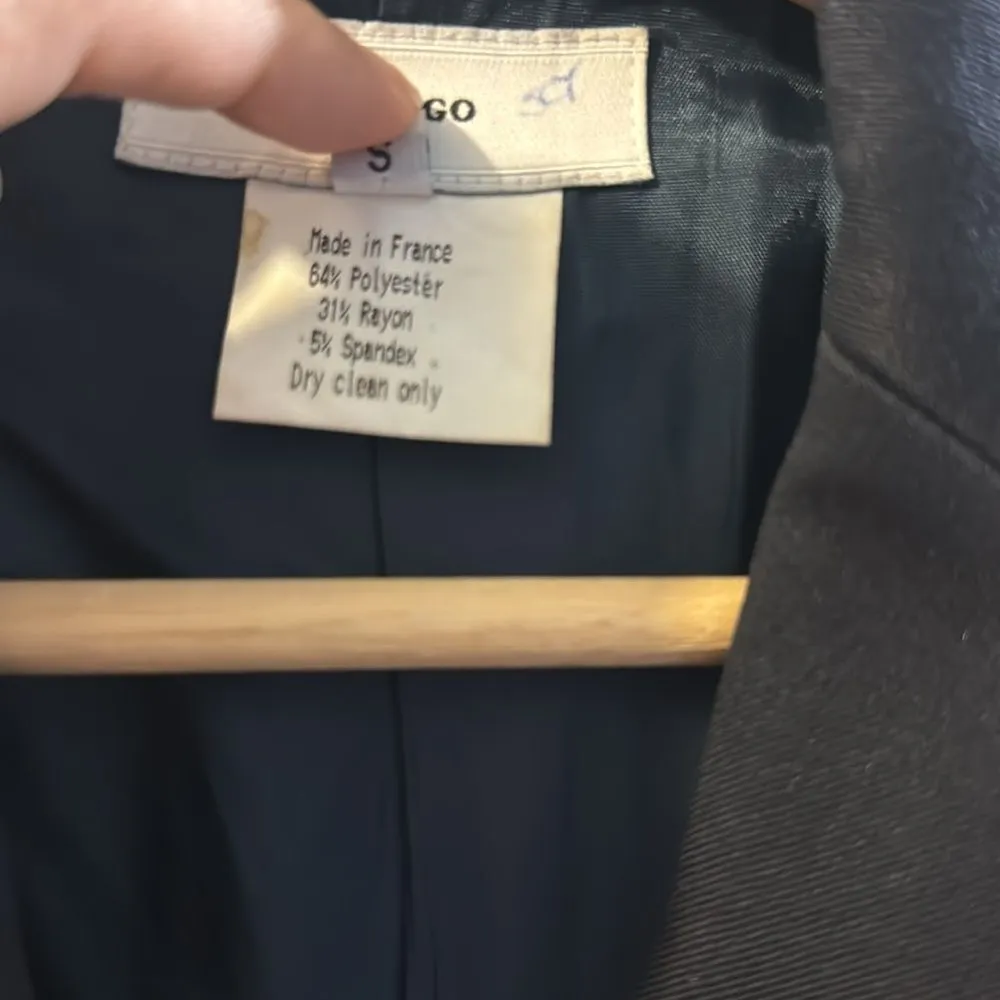 Vtg vertigo Paris black blazer with yacht patch on chest size small - Image 6