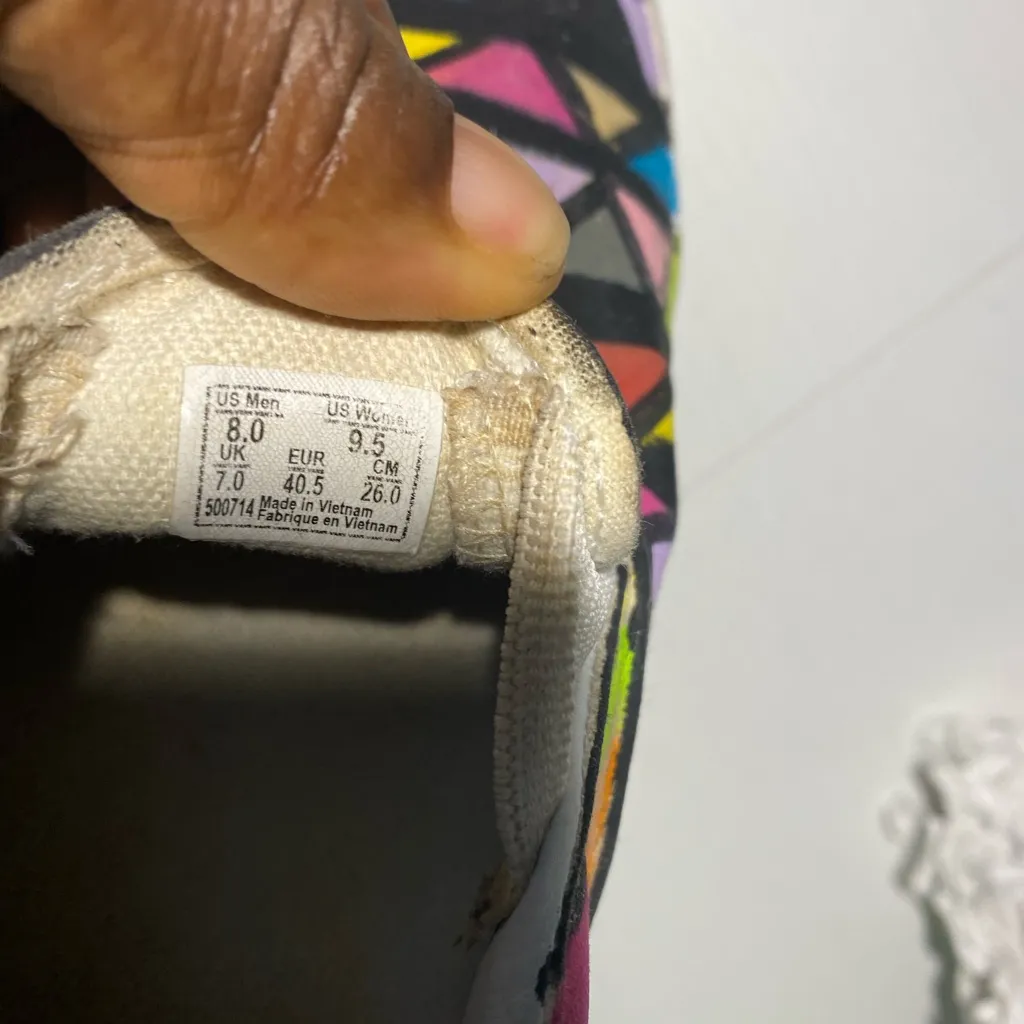 Vans Women's Colorful Geometric Slip-On Sneakers - Image 6