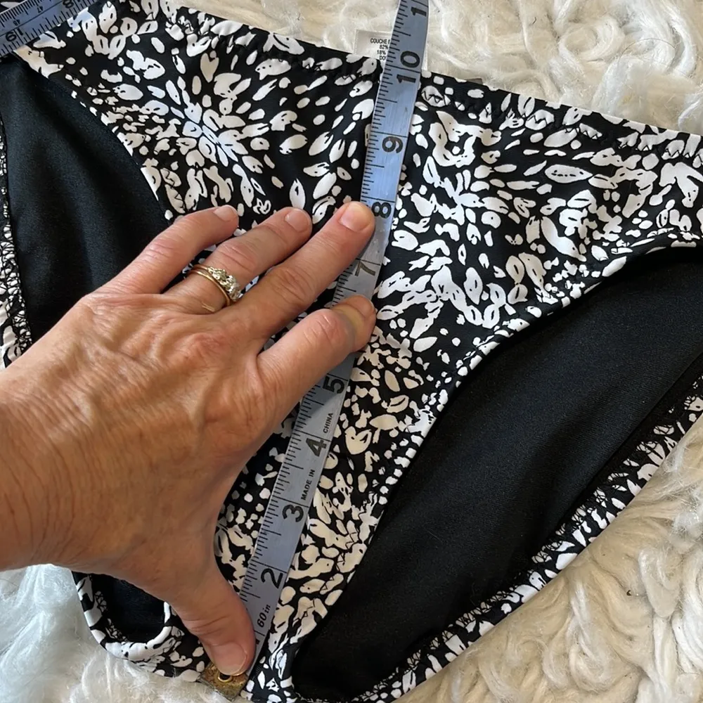 Mossimo Black White Bikini Bottom Womens Large Size undefined - Image 8