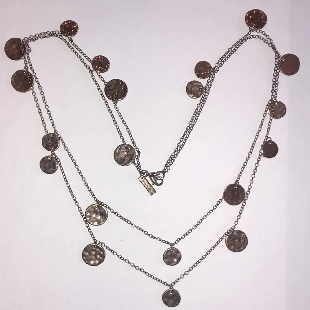 Daisy Fuentes Bronze Tone Boho Dangling Hammered Pendants Boho Necklace - Image 4
