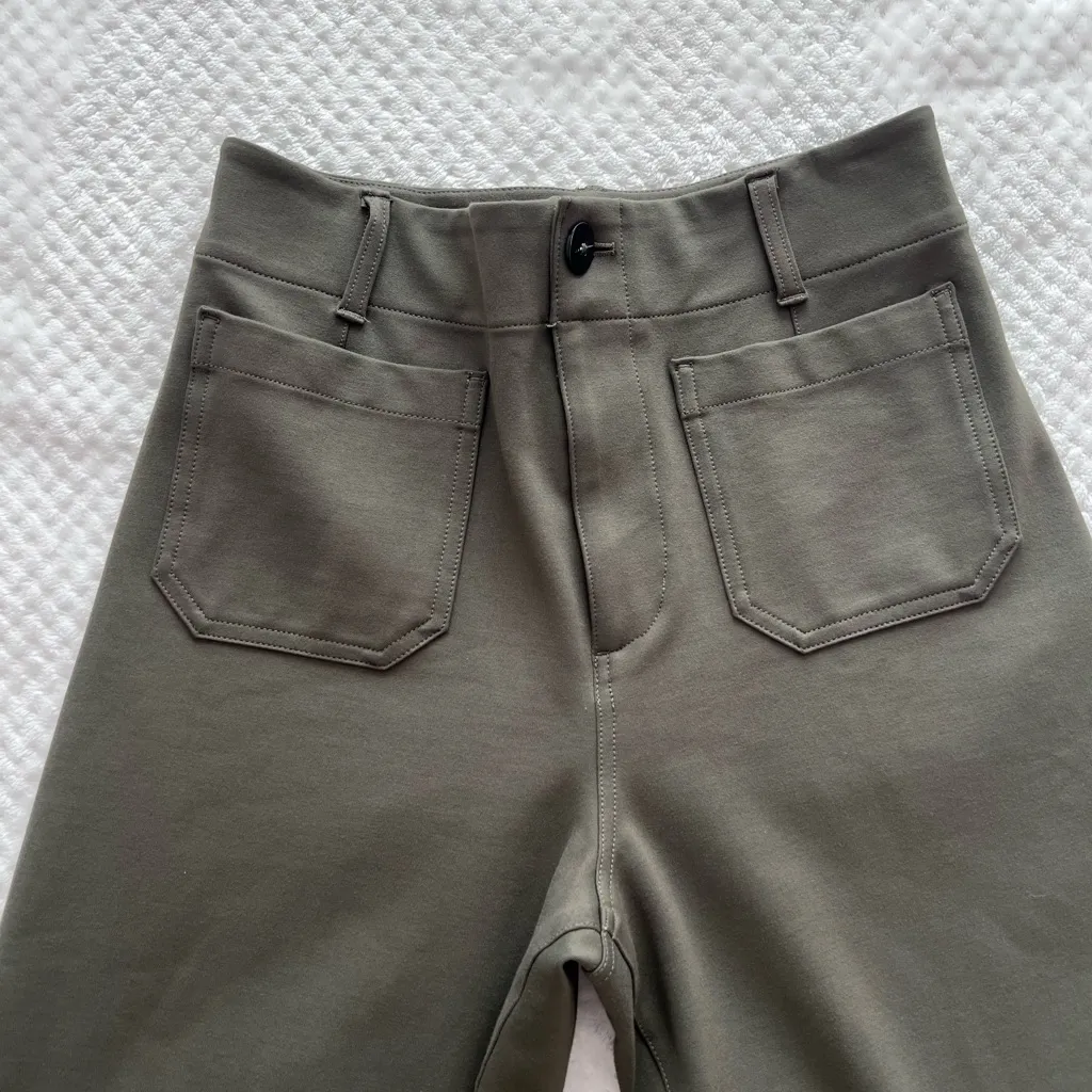 Maeve The Collette cropped Dried Fern Wide Leg Pants - Image 5