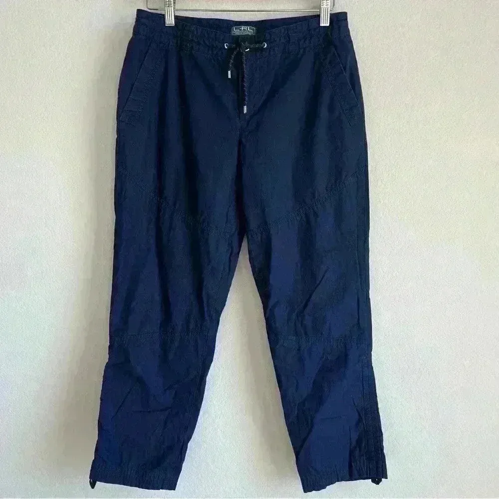 Lauren Active Ralph Lauren Crop Cargo‎ Activewear Pant Women’s Size 6 Navy Blue - Image 3
