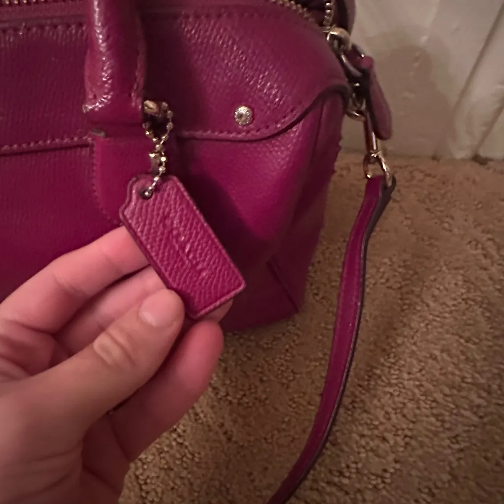 Vintage Coach Pebbled Leather Satchel – Fuchsia Pink – Crossbody/Top Handle Bag - Image 8