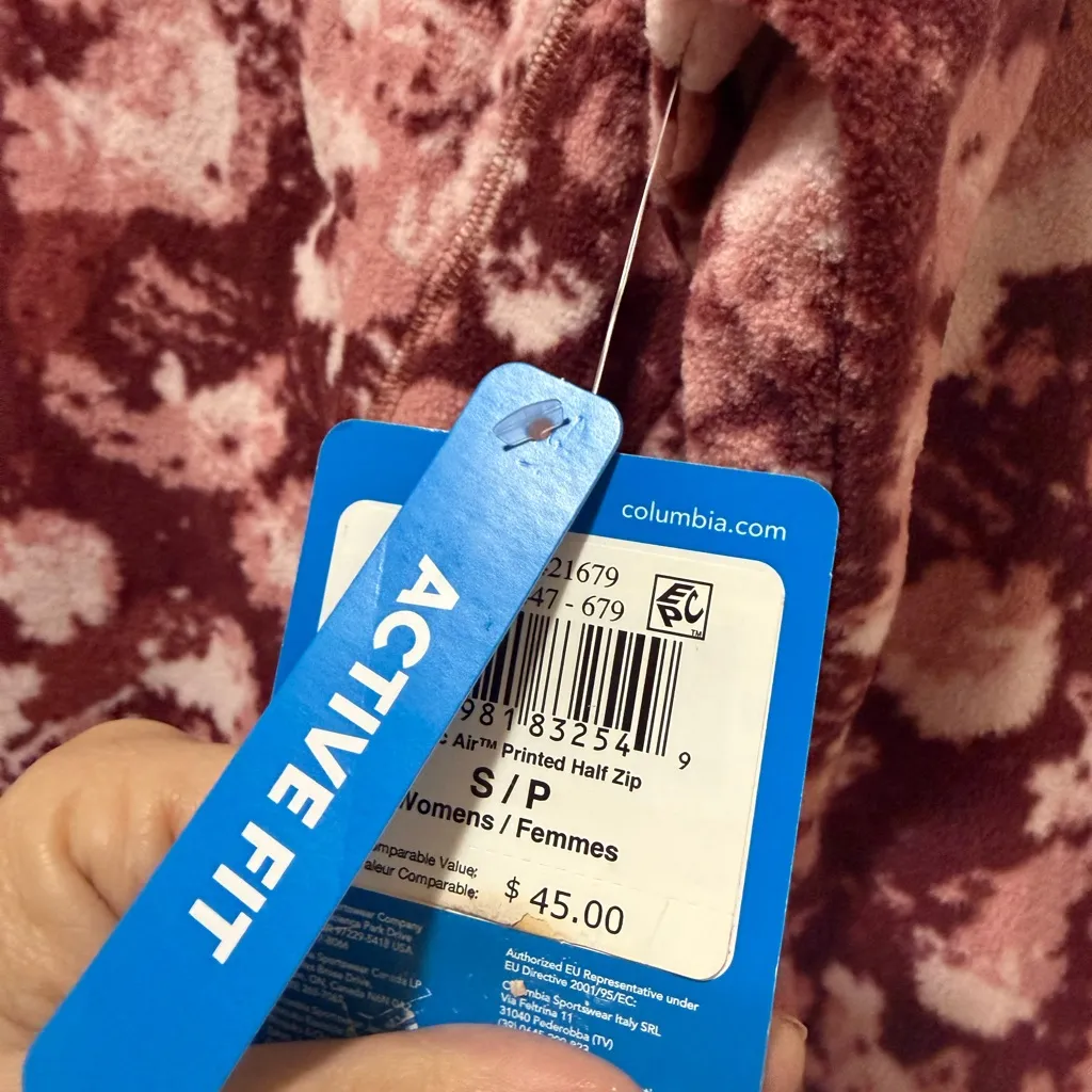 Columbia Arctic Air Pink and purple 1/4 Zip Fleece Pullover Women’s Sz S NWT - Image 5