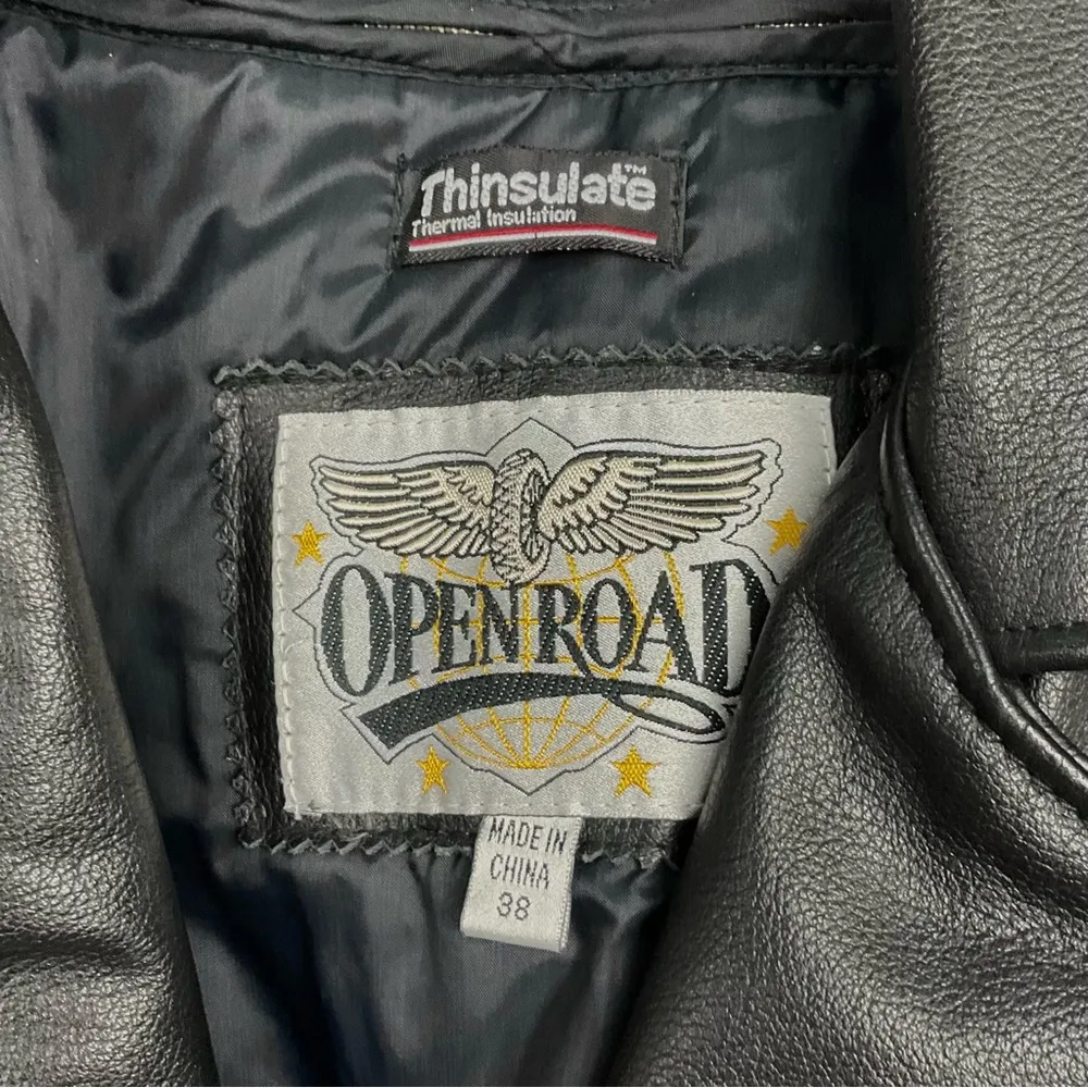 Ladies Leather Moto Jacket Open Road Sz 38 Motorcycle Zip Out Liner Insulated Size M - Image 3