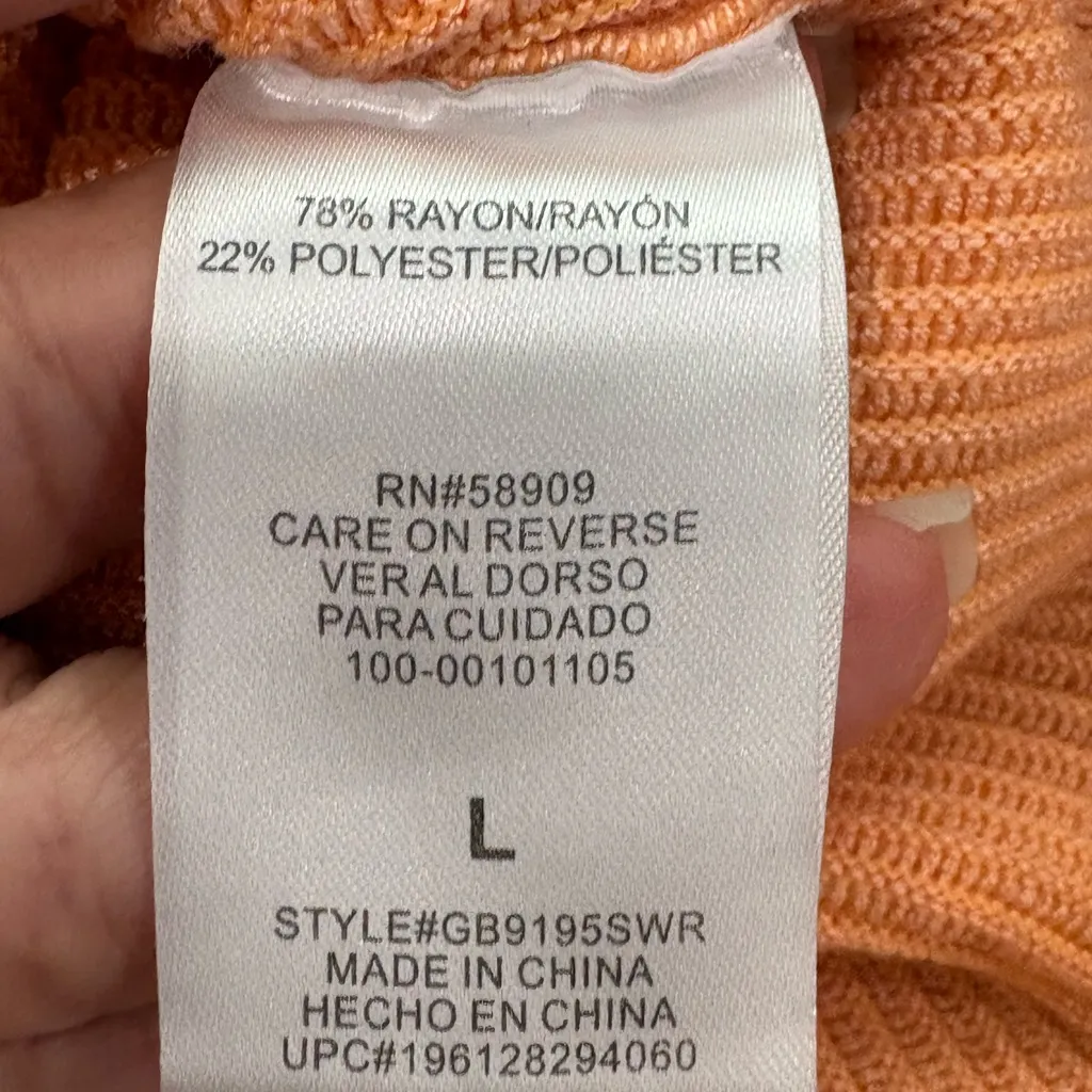 GB Orange Ribbed Tank Top Size L - Image 5