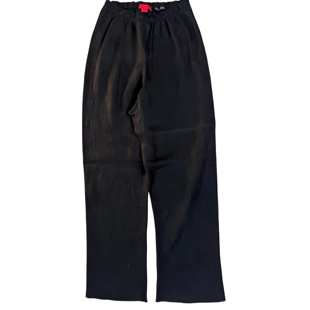 VTG Shamask Black Linen Floral Damask Pant Suit Bergdorf Goodman Sz 2 L/XL Size L - Image 7