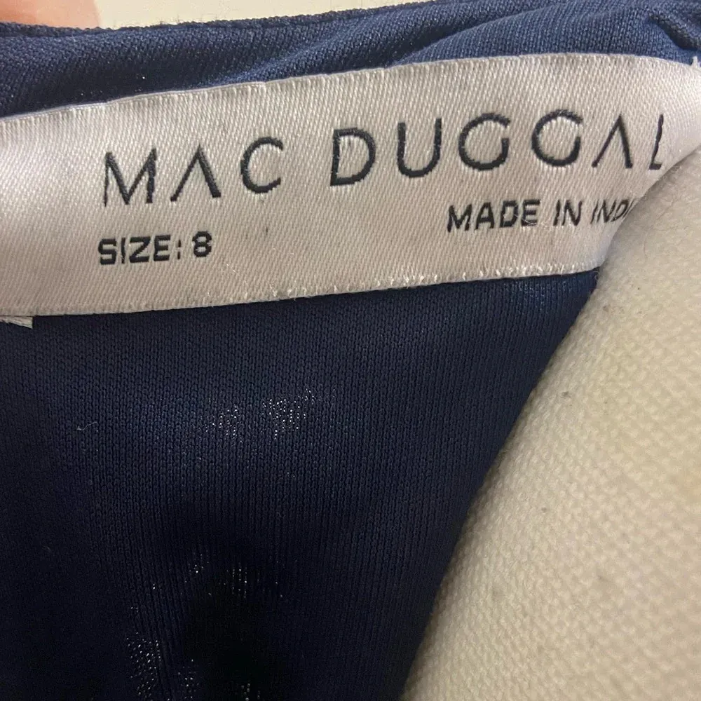 Mac Duggal sequin formal dress high neck illusion navy formal cocktail Sz‎ 8 NWT - Image 14