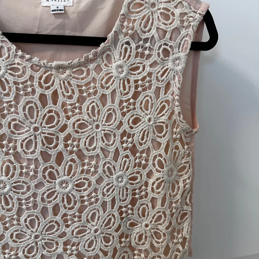 Light pink lace front blouse top - Image 5