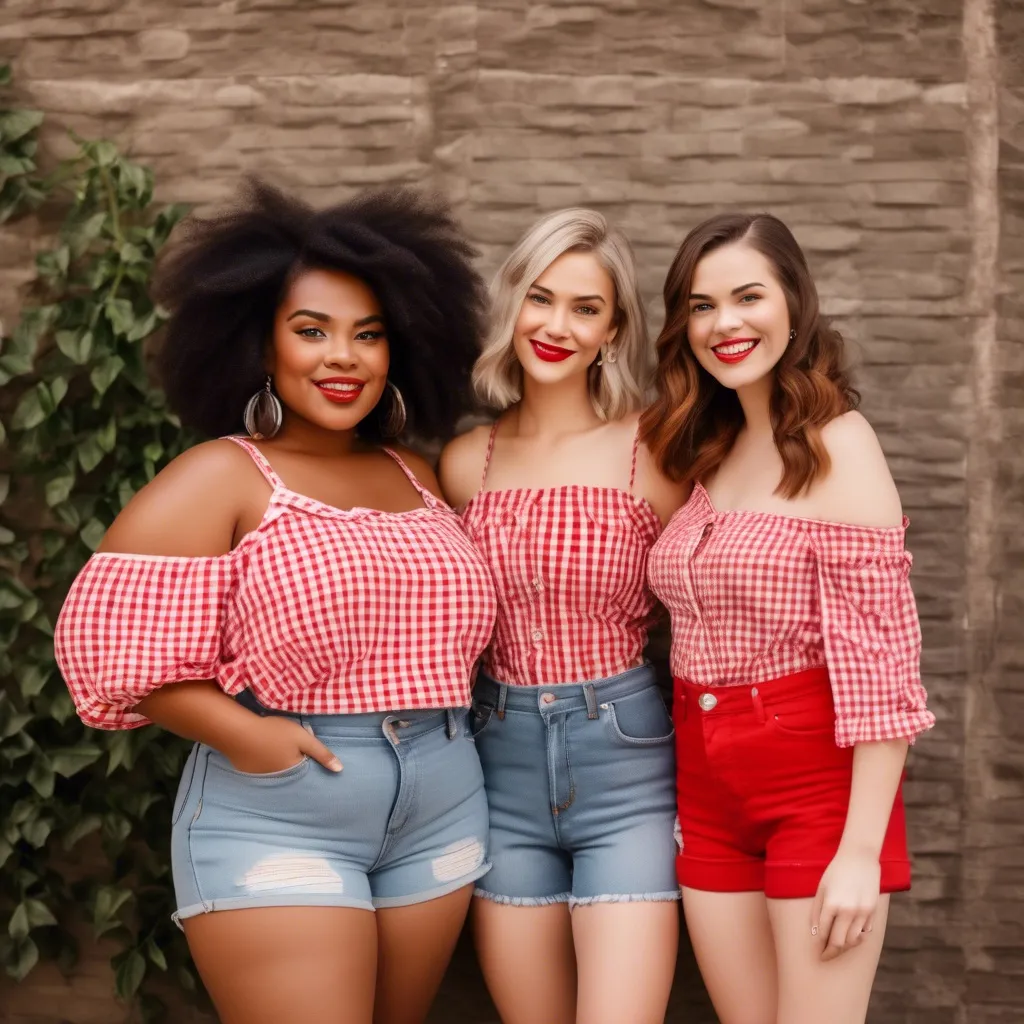 Brand New With Tags NWT love J Women’s Blouse Red White Gingham Summer Fun Size 1X - Image 5