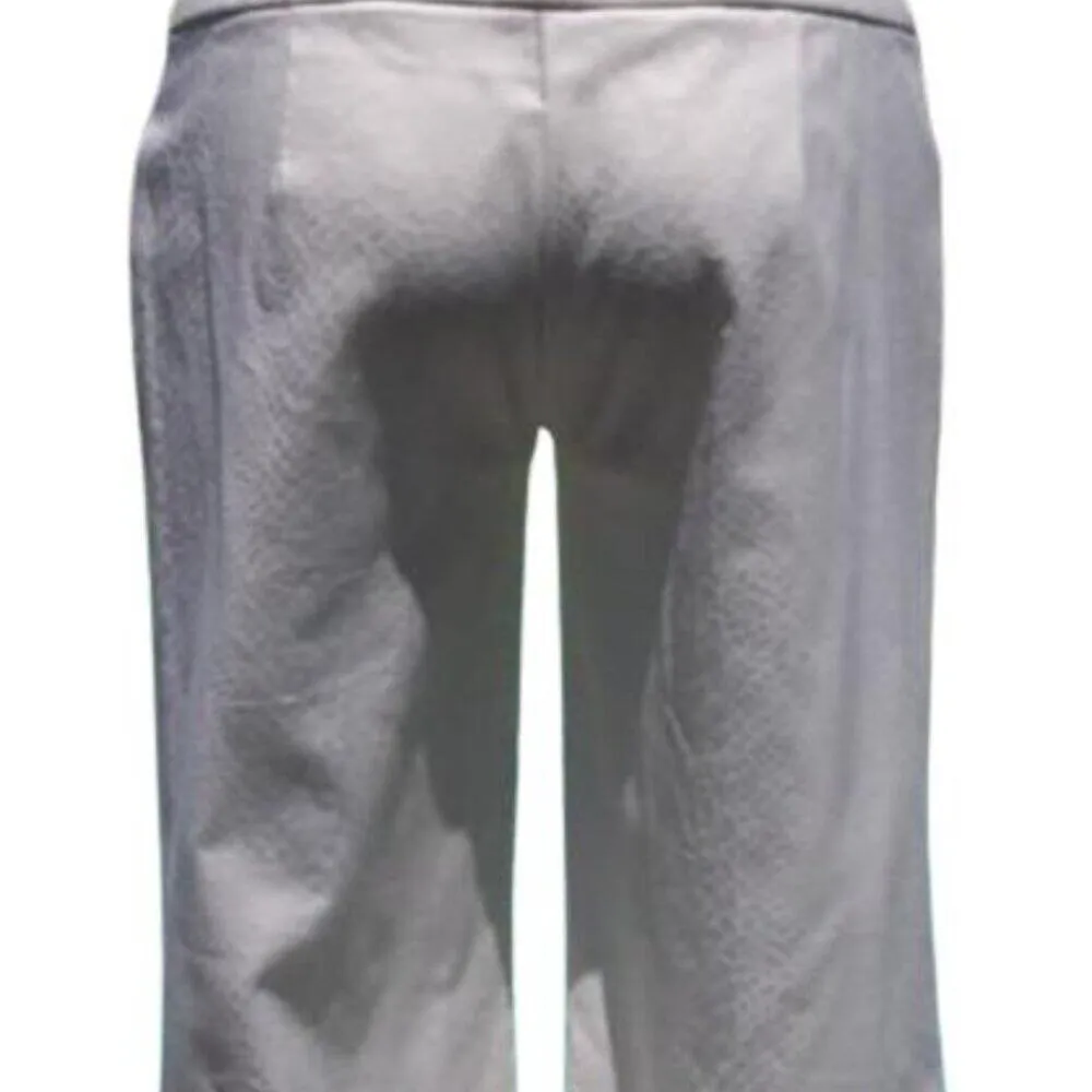 Cache White Snake Reptile Textured Stretch Pant Self Belt Waist Flair $128 NWT - Image 9
