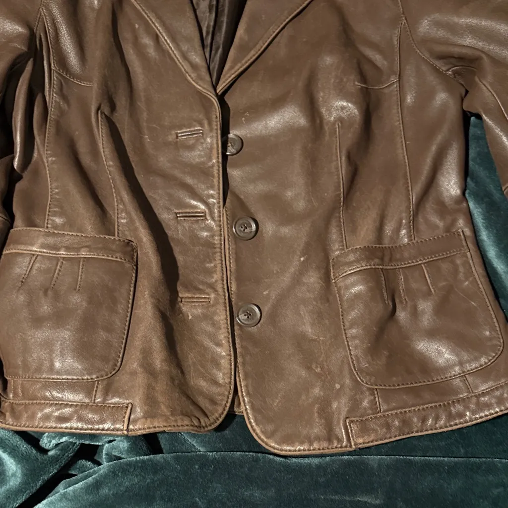 Brown Leather Jacket - Image 5