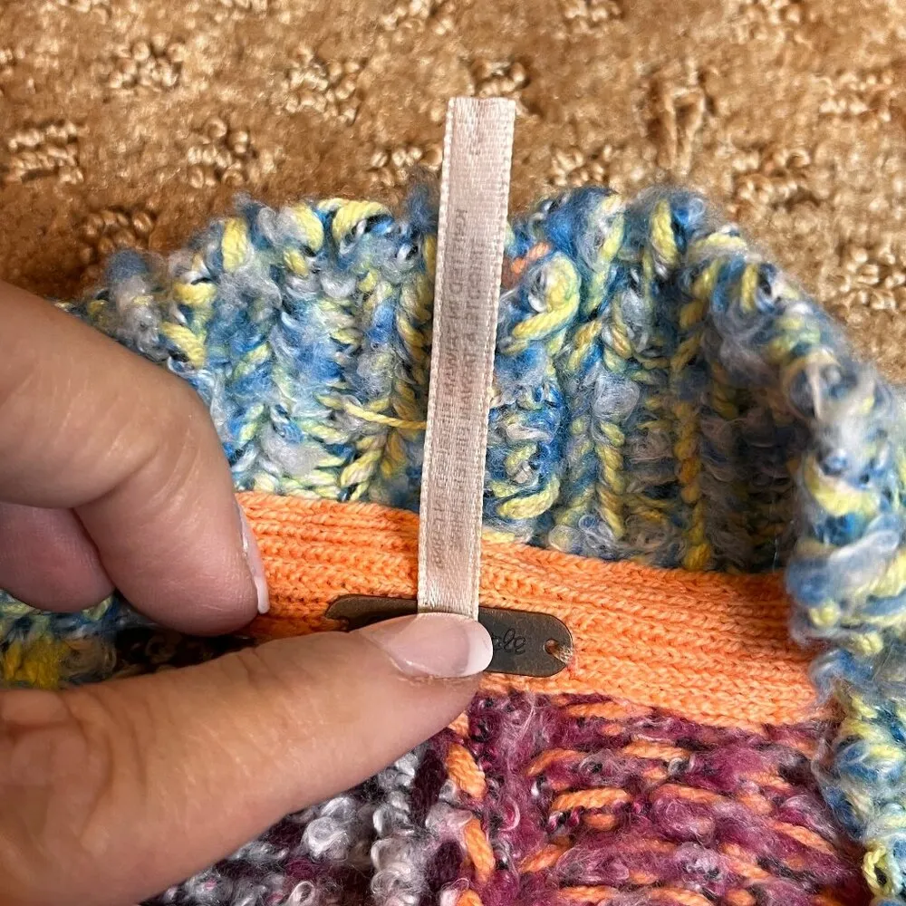 Free People Daydreamer Cardigan Multicolor Orchid Cloud Knit Oversized SZ S - Image 10