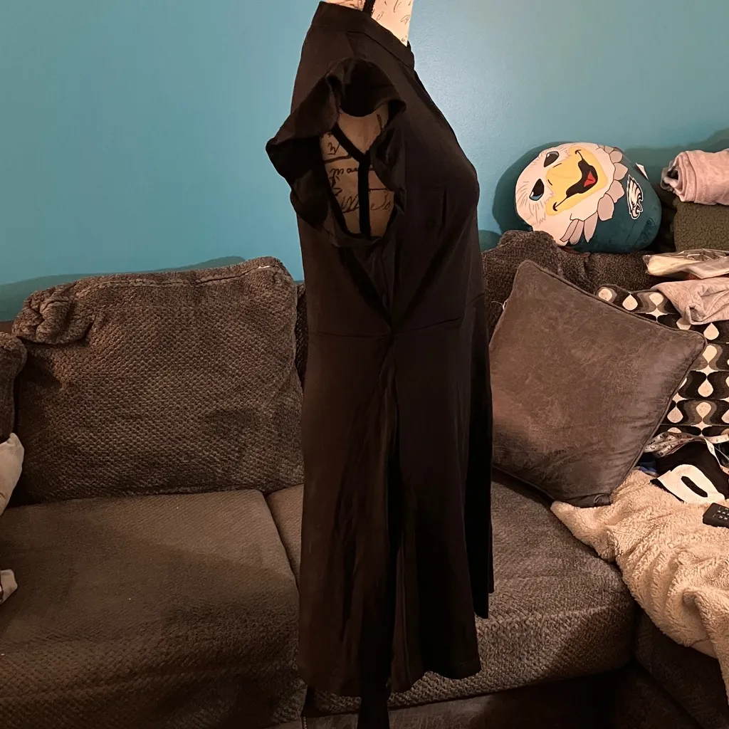 NWT NY&CO Two Pocket A Line Sheath Mini Dress, Large Black - Image 3