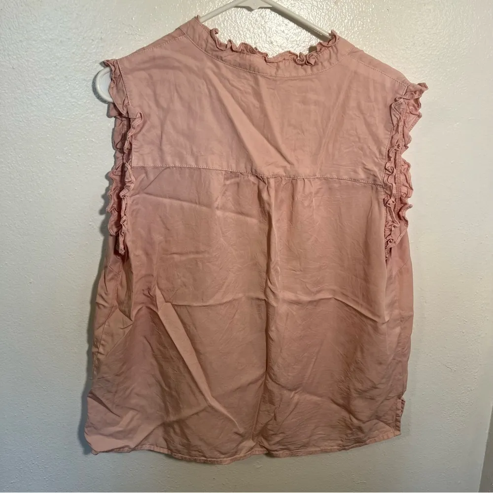 Velvet Heart Sleeveless Button Down Blouse Light Pink L - Image 6