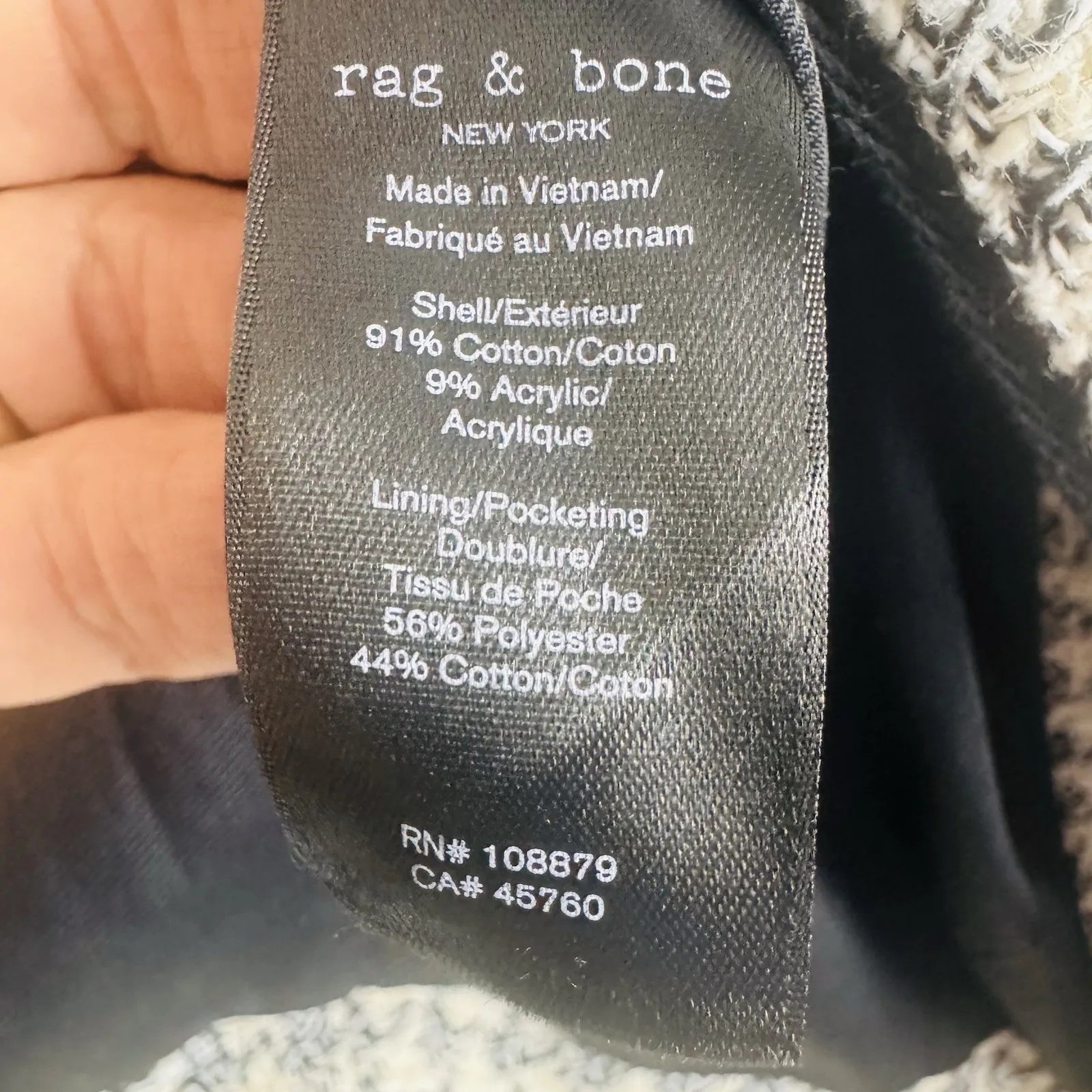 Rag & Bone Carmen Jacket‎ Sz 4 Retail- $528 Quiet Luxury Preppy Cotton Tweed - Image 14