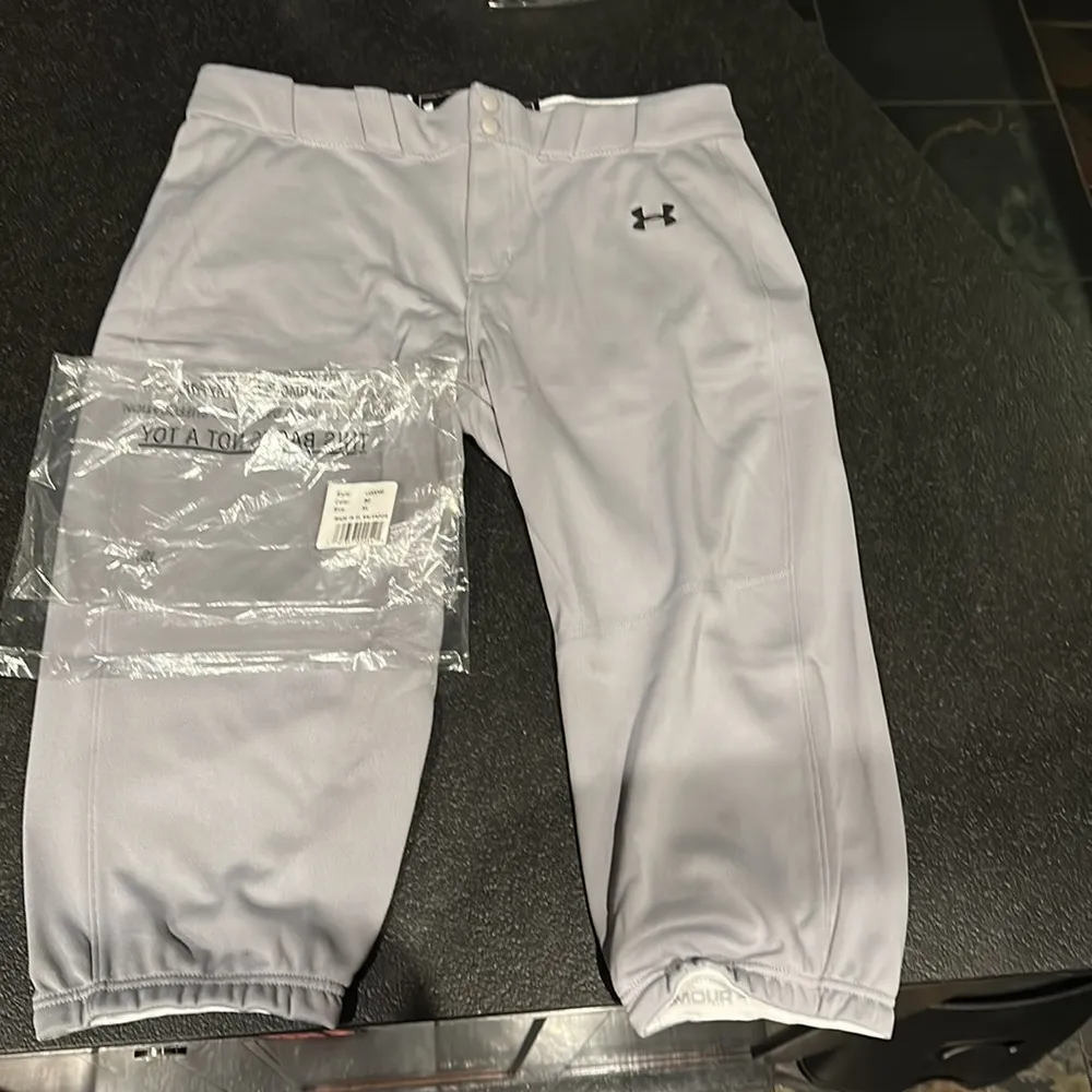 NWT - Under Armour Gray/Gray Black Women’s SOFTBALL PANTS - XLarge - Image 4