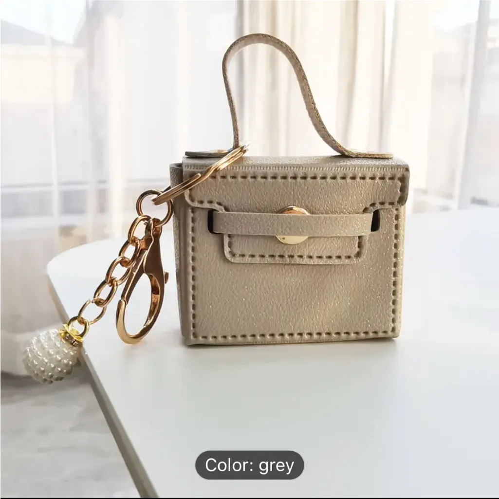 Elegant Pink Mini Handbag Keychain Bag Charm - Image 7