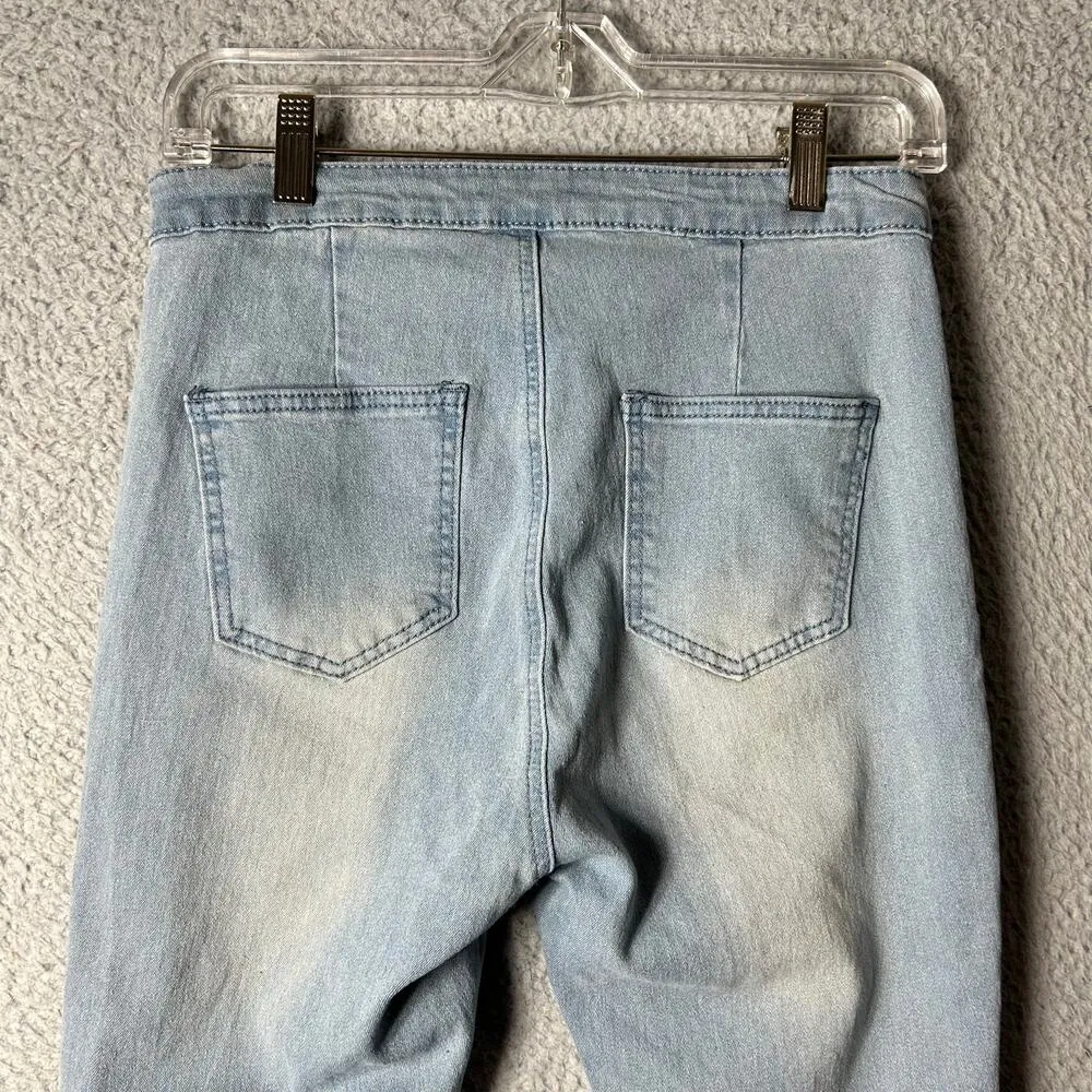 Banjul Jeans Womens M Blue Flare Bell‎ Bottom Distressed High Rise Boho Hippie - Image 5