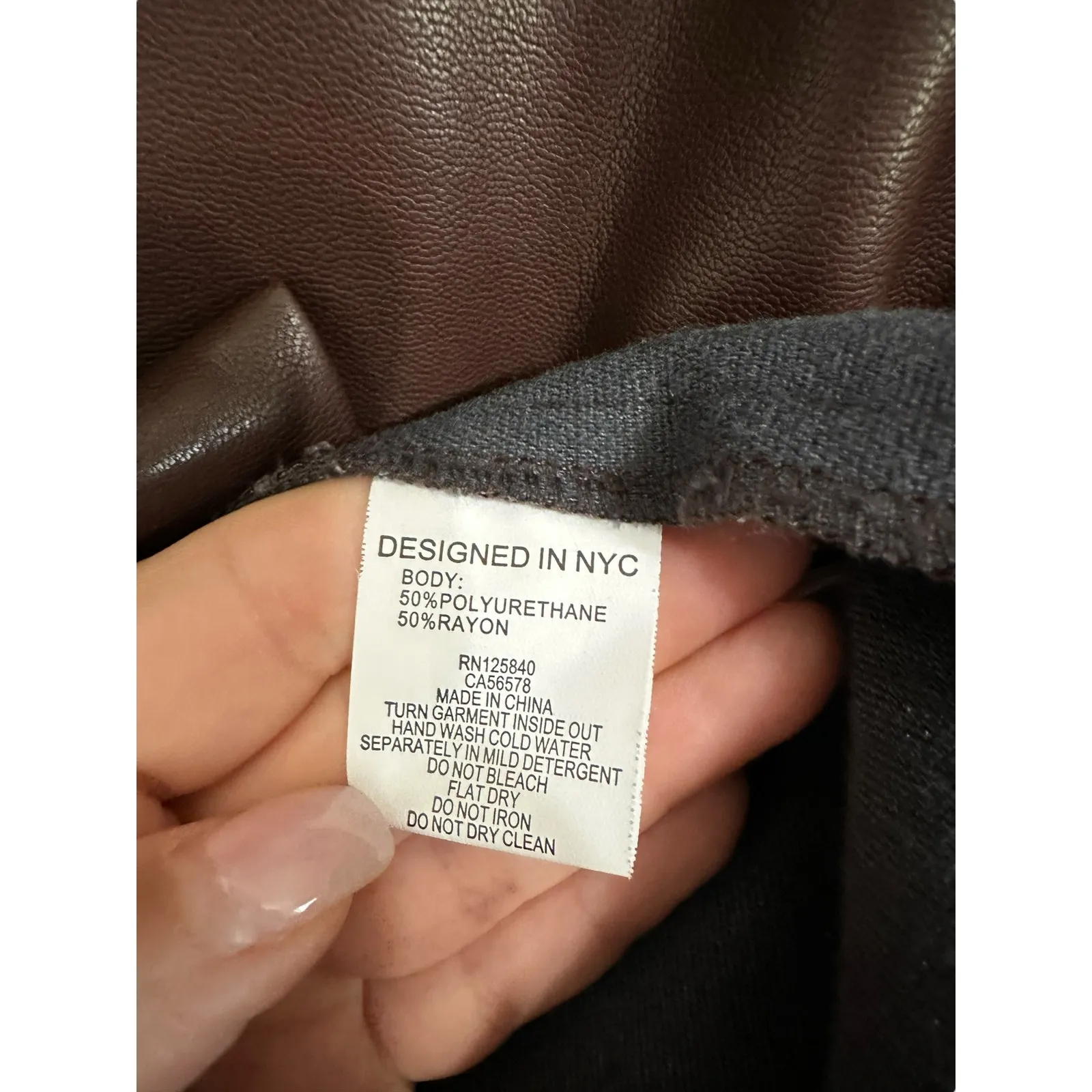 Intermix faux brown leather faux wrap long sleeve dress size 8‎ - Image 8