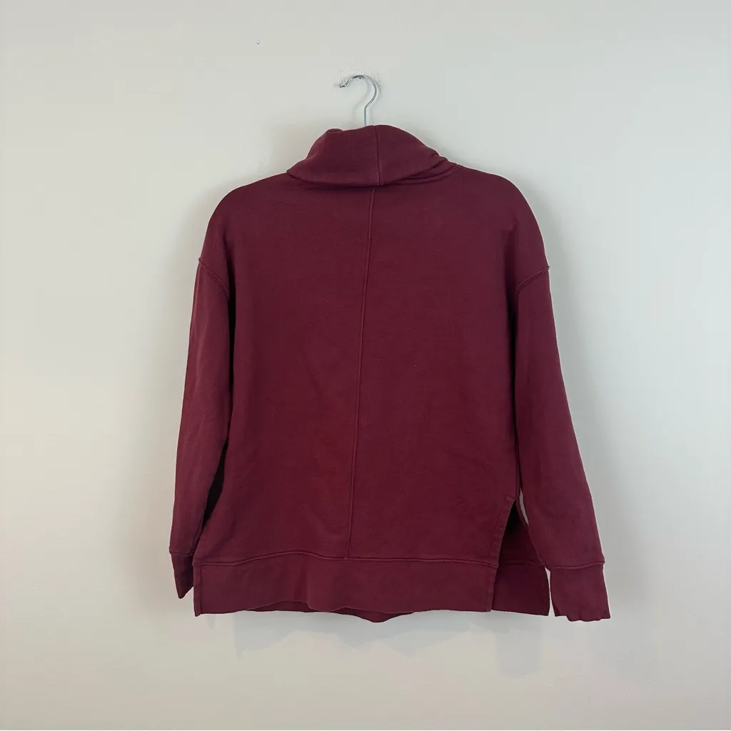 Athleta | 24/7 Funnel Neck Sweatshirt Burgundy Turtleneck Size XS - Image 6