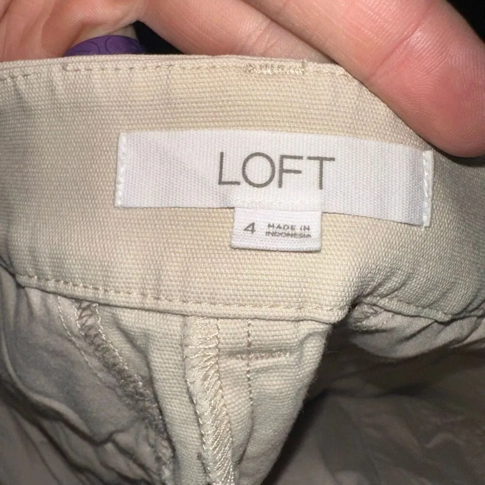 Loft tan retro high waist mom preppy chino 4 shorts - Image 3