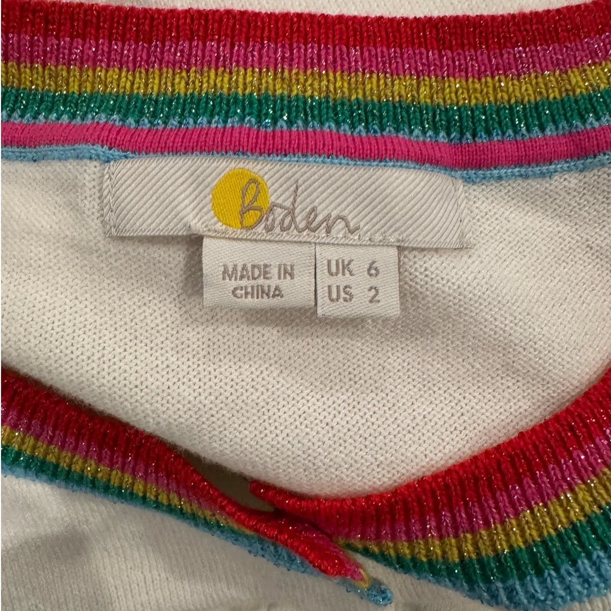 BODEN Lytton Sparkle Cardigan In Ivory Size US/2 - Image 6