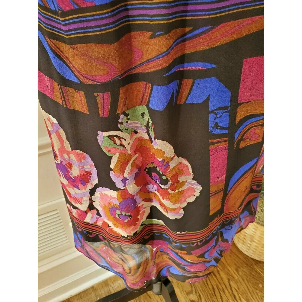 Taylor Women's Multicolor 100% Silk Halter Neck Sleeveless Knee Length Dress 6 - Image 12