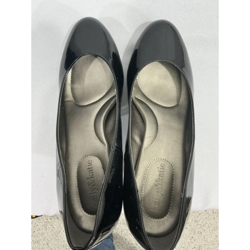 Womans Katie & Kelly Size 9 W Faux Black Patent Leather Slip On Pumps NWOT - Image 6