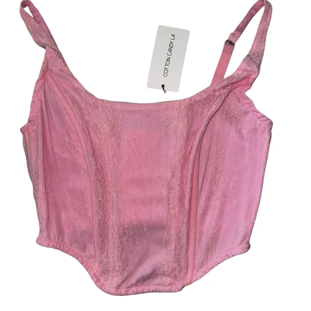 🌼Cotton candy La pink lace corset Size L - Image 6