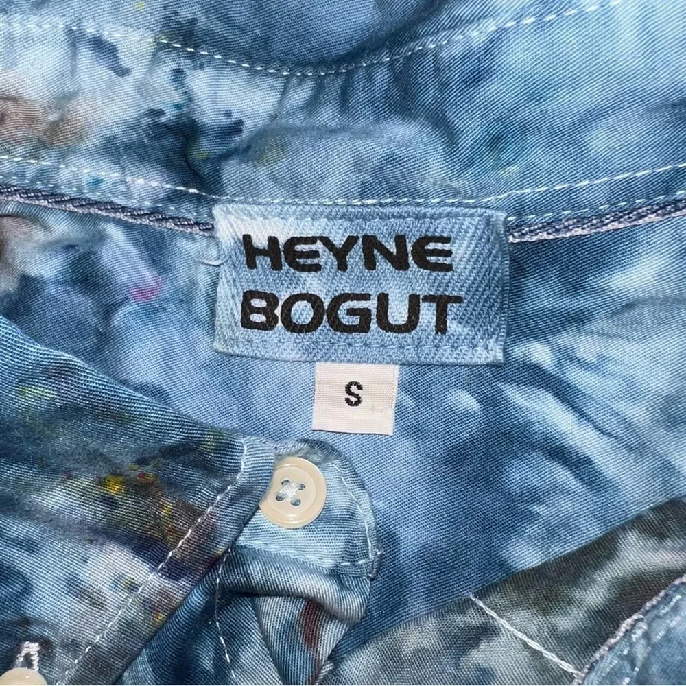 Heyne Bogut Tie Dye Lace Back Button Up Small Blue - Image 2