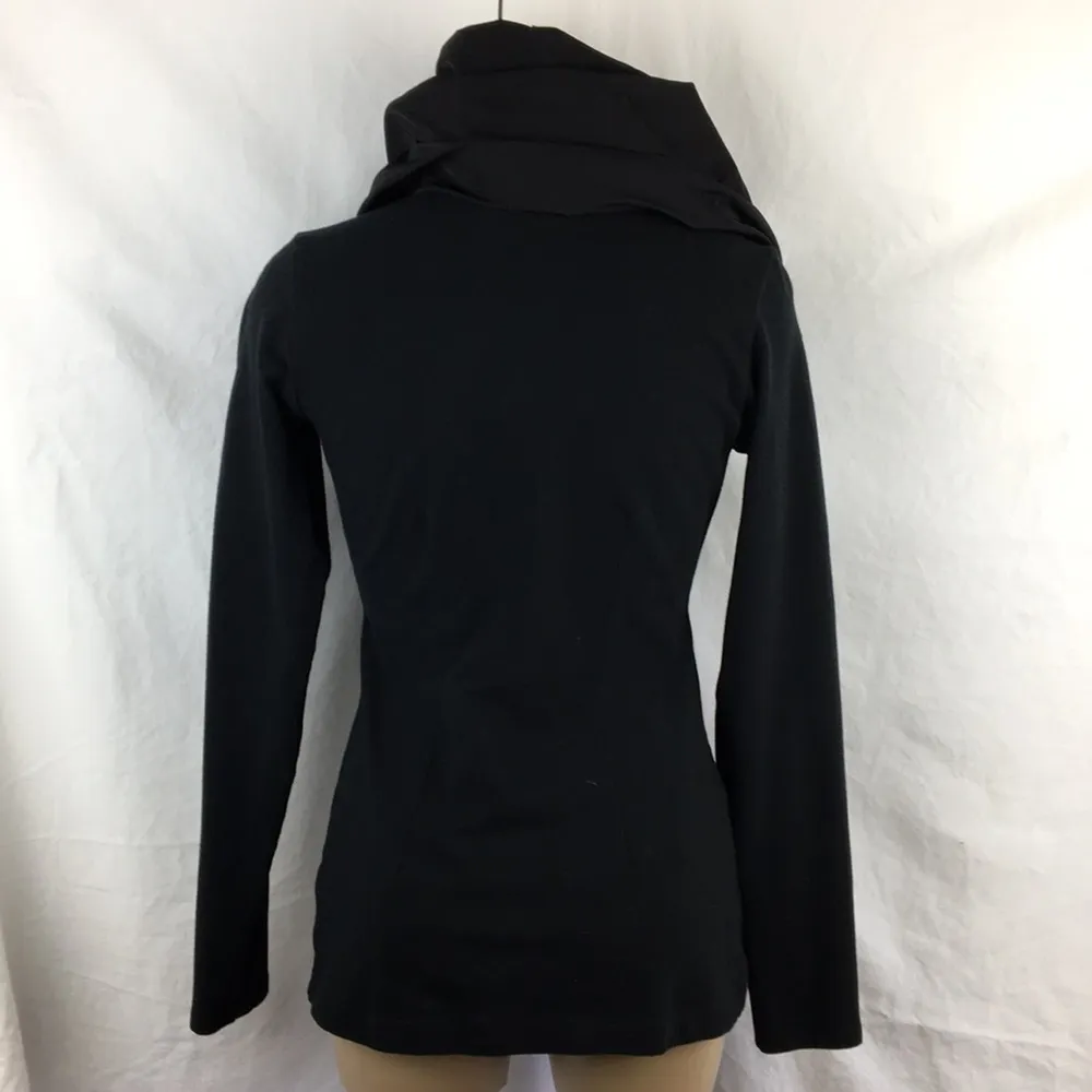 CAbi Black Cinema Taffeta Ruffle Neck Top M - Image 5