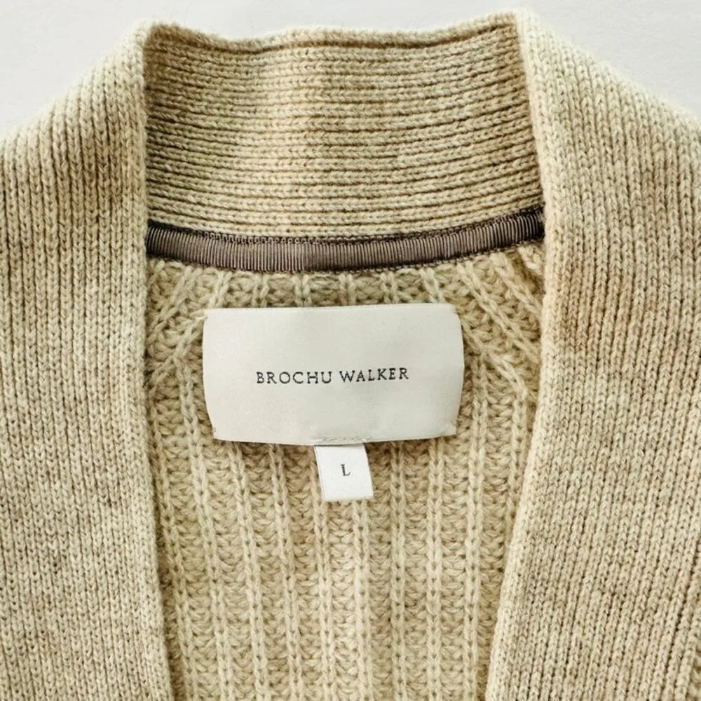 Brochu Walker Jenny Cardigan Large Macaroon Melange Cream Wool Cashmere - Image 7