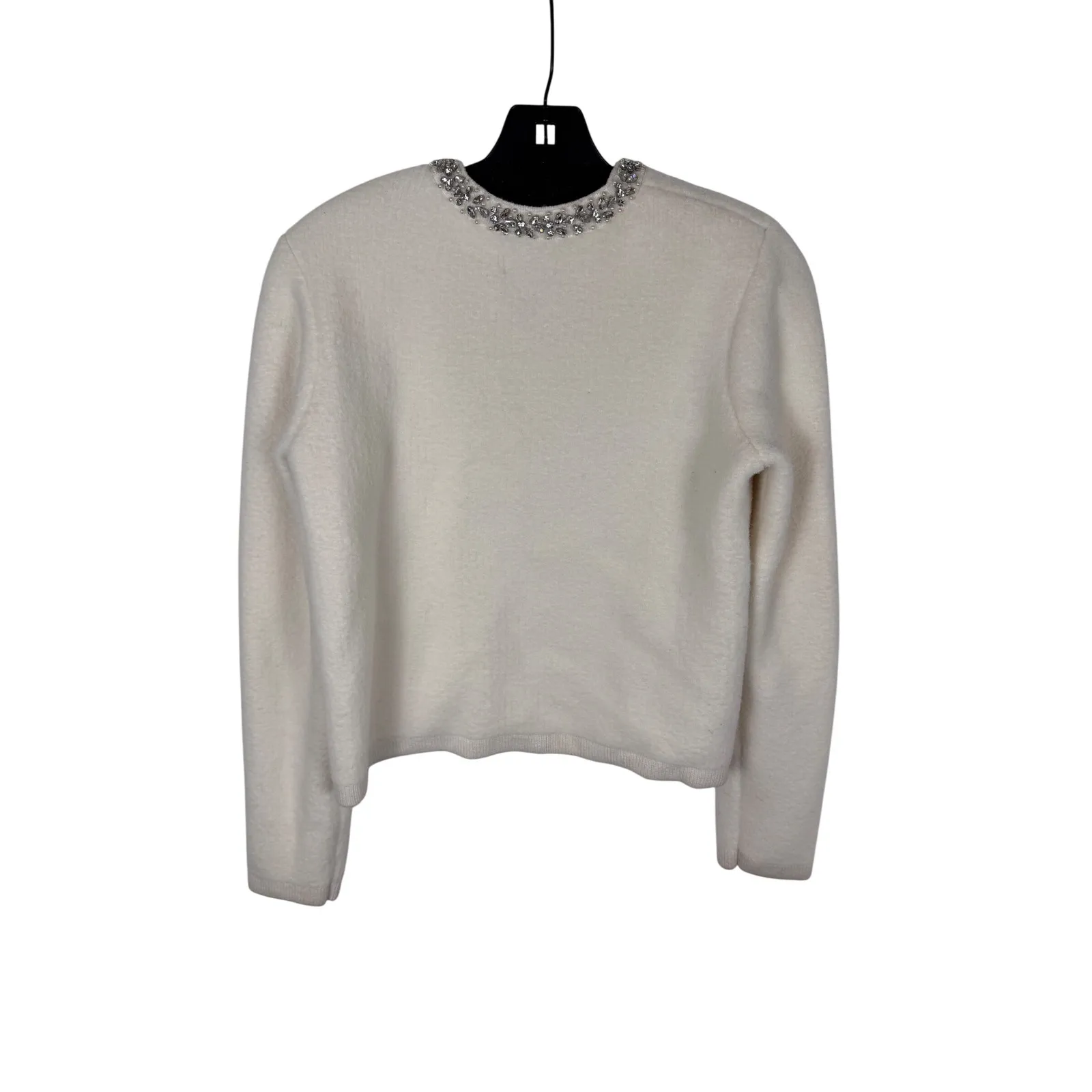 AQUA ‎ Ivory Embellished Collar Cropped Jacket - Elegant Evening Coat - Image 7