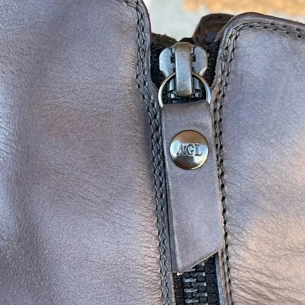 AGL Ella Block Heel Bootie Pewter gray 38.5 Gray Size 8.5 - Image 9