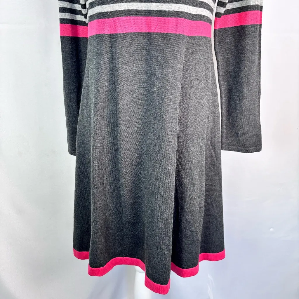 Eliza J long-sleeve, crew neck, fit-and-flare sweater dress Size L - Image 3