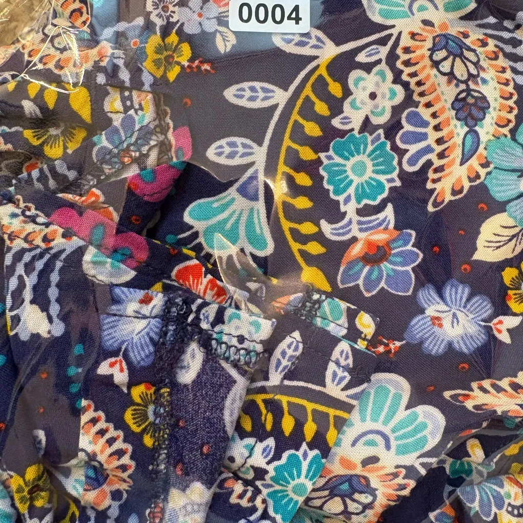 Liz Claiborne Paisley Block Print Floral Tunic Rop Colorful 3/4 Sleeve V-neck - Image 9