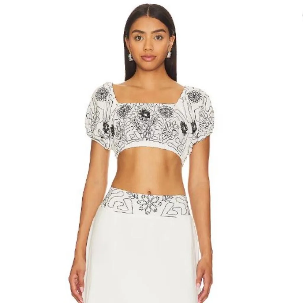 FREE PEOPLE Lotus Embroidered Crop Top - Image 6