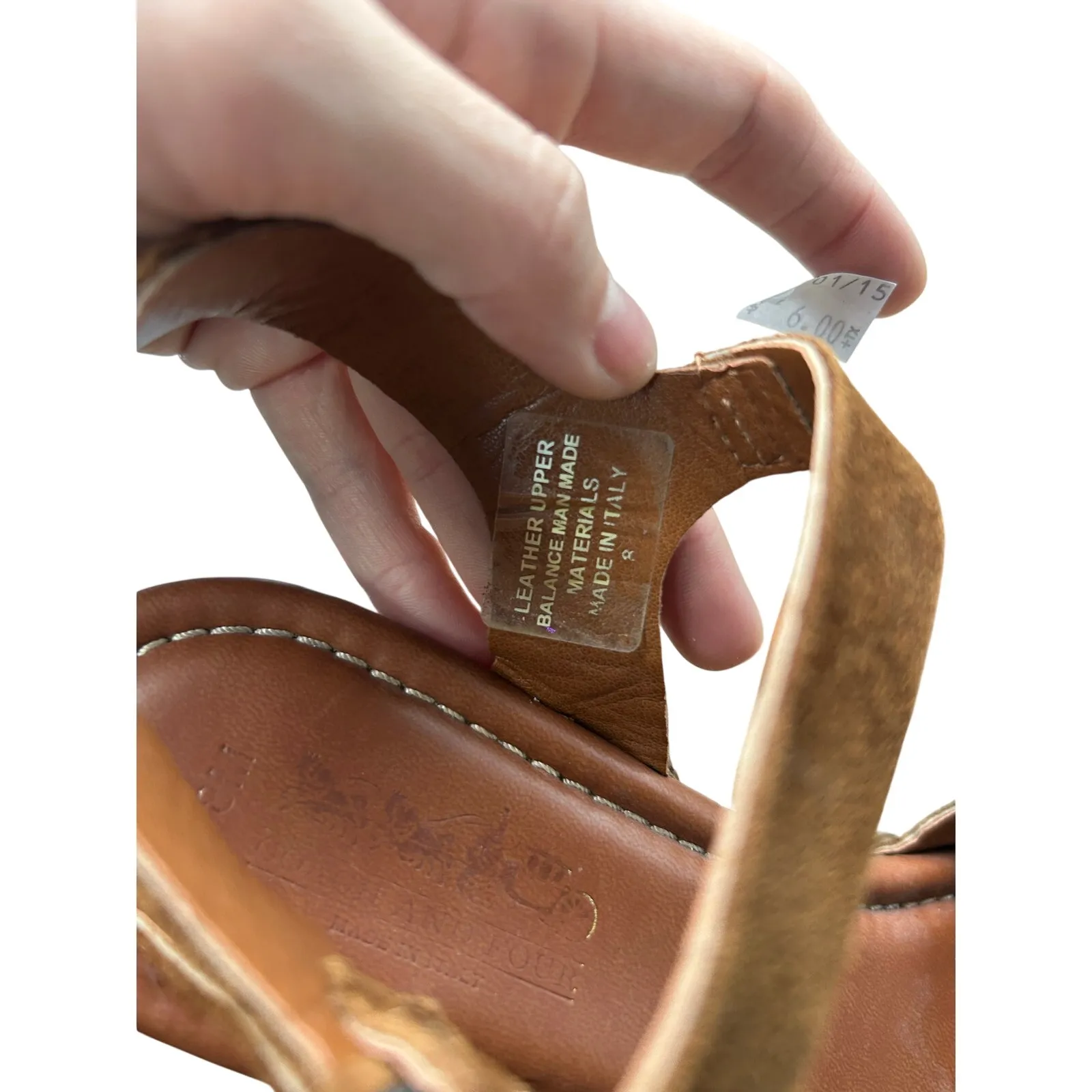 Coach platform shoes cognac leather size 8 - Image 8