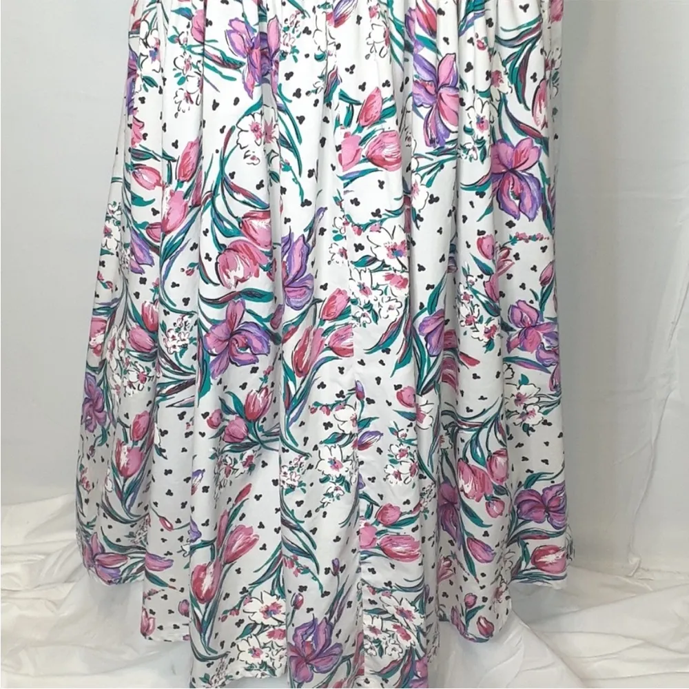 VINTAGE 80S 2 PIECE CROPPED TOP DRESS 12 White - Image 2