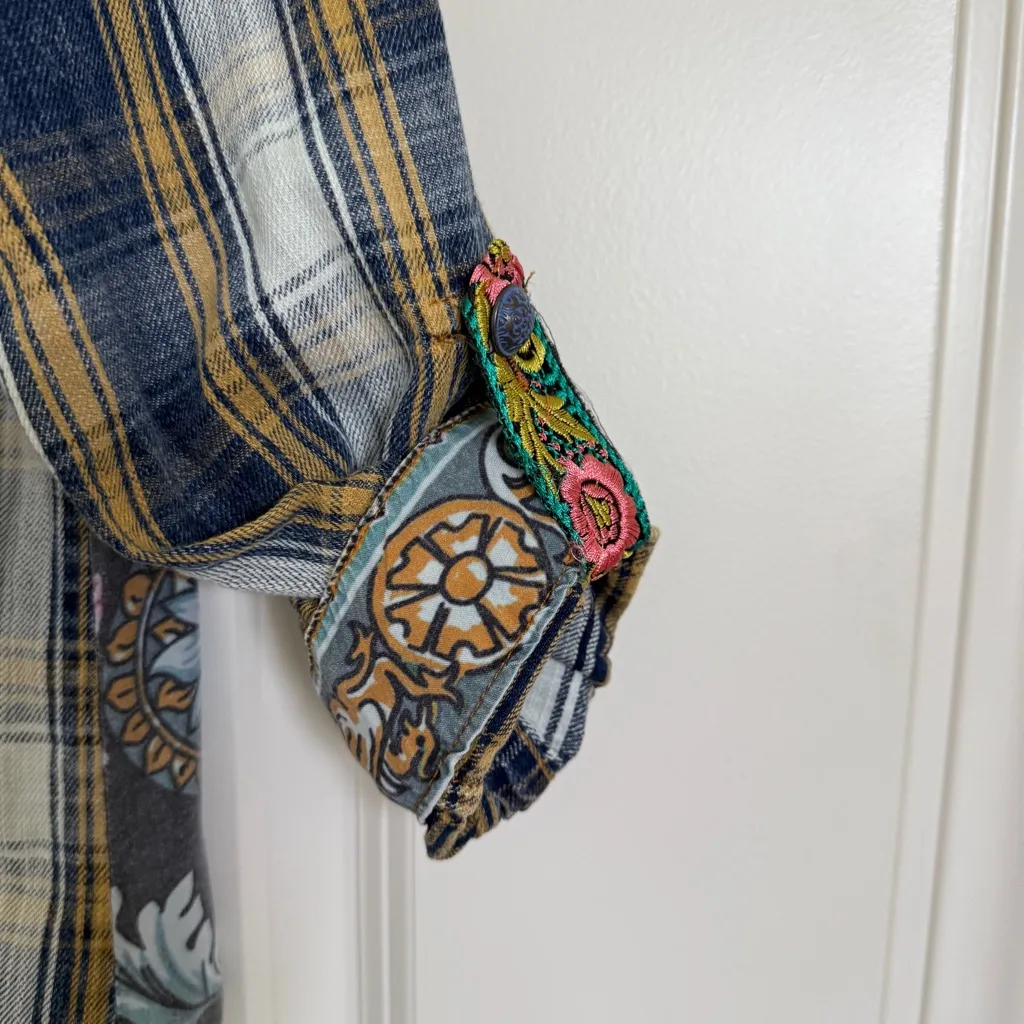 Boho western flannel oversized button down shirt by soft surroundings - Image 3