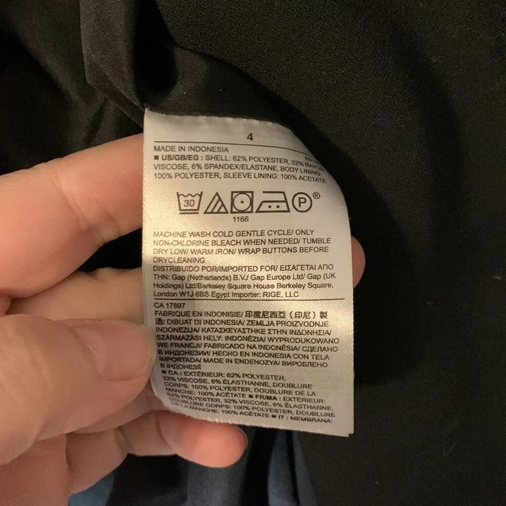 Banana Republic womens size 4 small black blazer double button business casual - Image 7