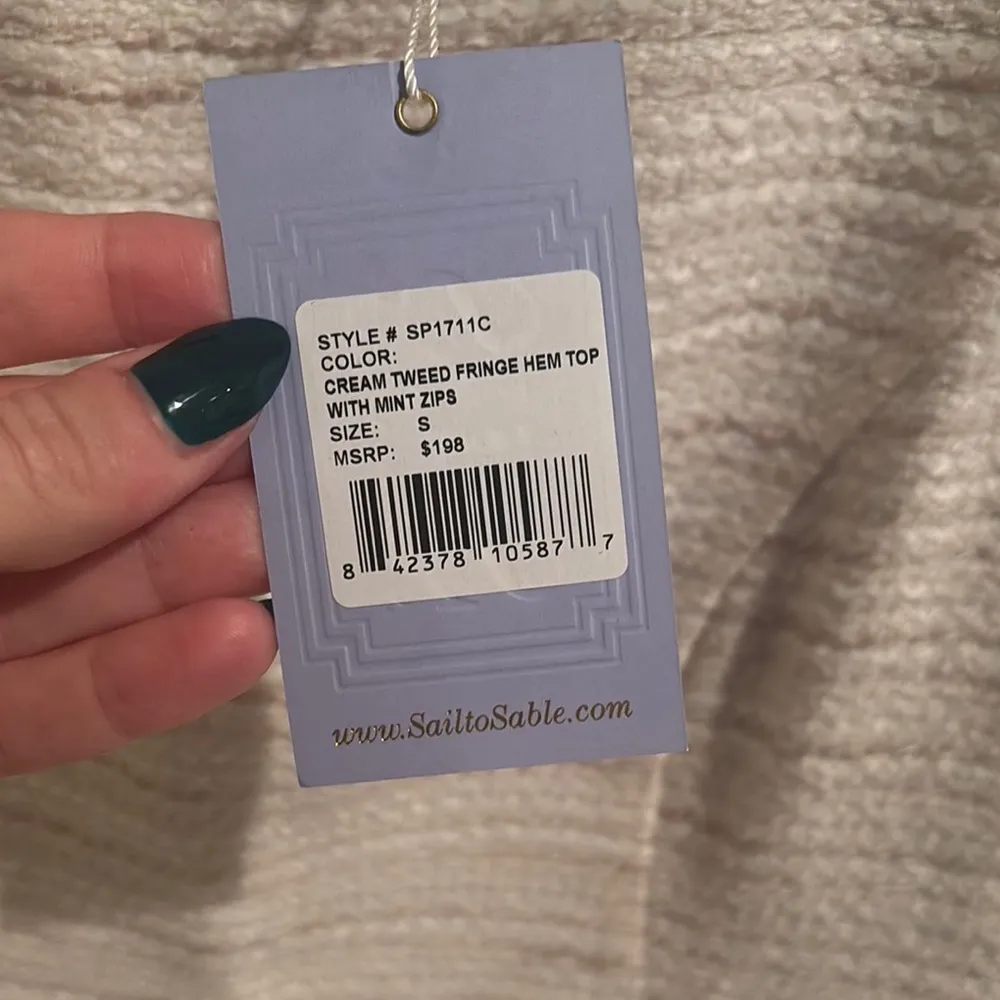 NWT Sail to Sable tweed fringe top - Image 3